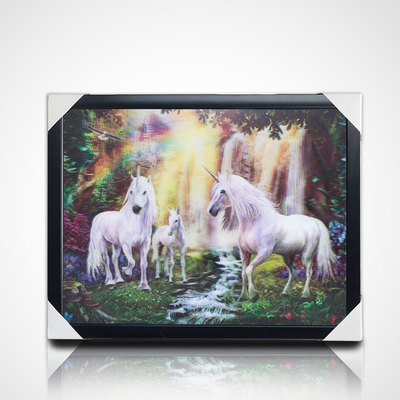 3D φακοειδής ζωγραφική αποθέματα σχέδια PET 40 * 30cm 5D 3D φακοειδής άλογο εικόνα με μαύρο πλαίσιο